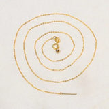 Sinya 18k Classical AU750 Gold Universal Chain about 0.9gram Pure Gold Adjustable Fashion Chain DIY necklace best Gift For Women