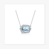 Original irregular natural hibiscus stone topaz geometric shape diamond 925 sterling silver jewelry female. J0138
