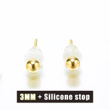 DAIMI Shiny Earrings 18K Gold Ball Stud Earrings Basic Genuine Gold Earrings High Quality Brand Jewelry
