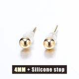 DAIMI Shiny Earrings 18K Gold Ball Stud Earrings Basic Genuine Gold Earrings High Quality Brand Jewelry