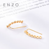 Enzo  Solid Real 18K Yellow Gold Earring Peas Fine Jewelry For Women Miss Christmas Gift Party Female Stud Earrings 2018