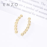 Enzo  Solid Real 18K Yellow Gold Earring Peas Fine Jewelry For Women Miss Christmas Gift Party Female Stud Earrings 2018