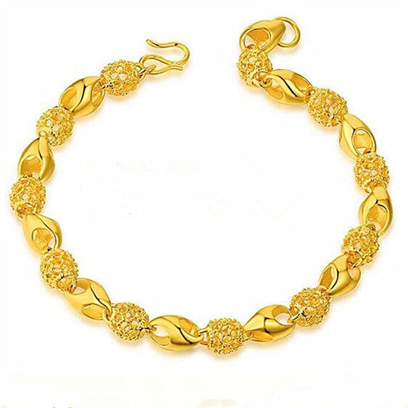 808 STORE Fashion 18K Gold Bracelet for Women Design Charm Bridal Wedding Gift Jewelry Accessories