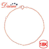 DAIMI 18K Gold Chain AU750 Pure Gold Bracelet Chain 18K Rose Gold Chain Adjustable 16cm-18cm Bracelet Chain Jewelry Gift
