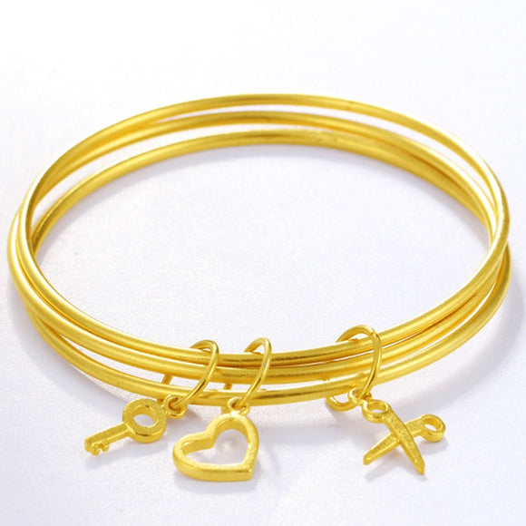 2019 Africa Fashion New 24K Bracelet Unisex Simple Design Party Fashion Charm Gifts Fitting Supply Fine Jewelry Packaging