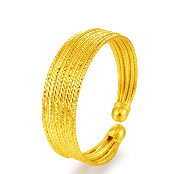 2019 Simple Fashion Design 24K African Jewelry Charm Women Luxury Wedding Party Exquisite Gift Bangle Accessory