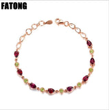 925 sterling silver jewelry natural garnet, topaz, peridot, citrine bracelet jewelry female  J0198