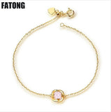 Creative 925 sterling silver hibiscus stone bracelet, women's classic bracelet. J080