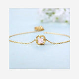 Creative 925 sterling silver hibiscus stone bracelet, women's classic bracelet. J080