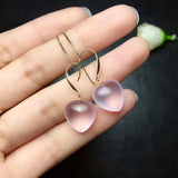 MeiBaPJ Top Quality Natural Pink Rose Quartz Jewelry Set Real 925 Sterling Silver Earrings Necklace Fine Siut Wedding Jewelry