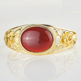 Fine Jewelry Natural Genuine Red Agate Jewelry Set Pendant Earrings Ring Bracelet Retro Temperament Premium Gifts for Mom