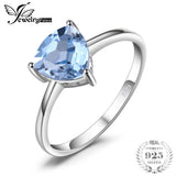 JewelryPalace Trillion 1.5ct Natural Sky Blue Topaz Birthstone Combination Ring Pure 925 Sterling Silver Senior Ladies Jewelry