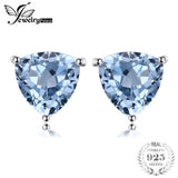 JewelryPalace Sky Blue Topaz 925 Sterling Silver Combination Stud Earrings For Women Beatuiful Jewelry 2018 New Hot Sale